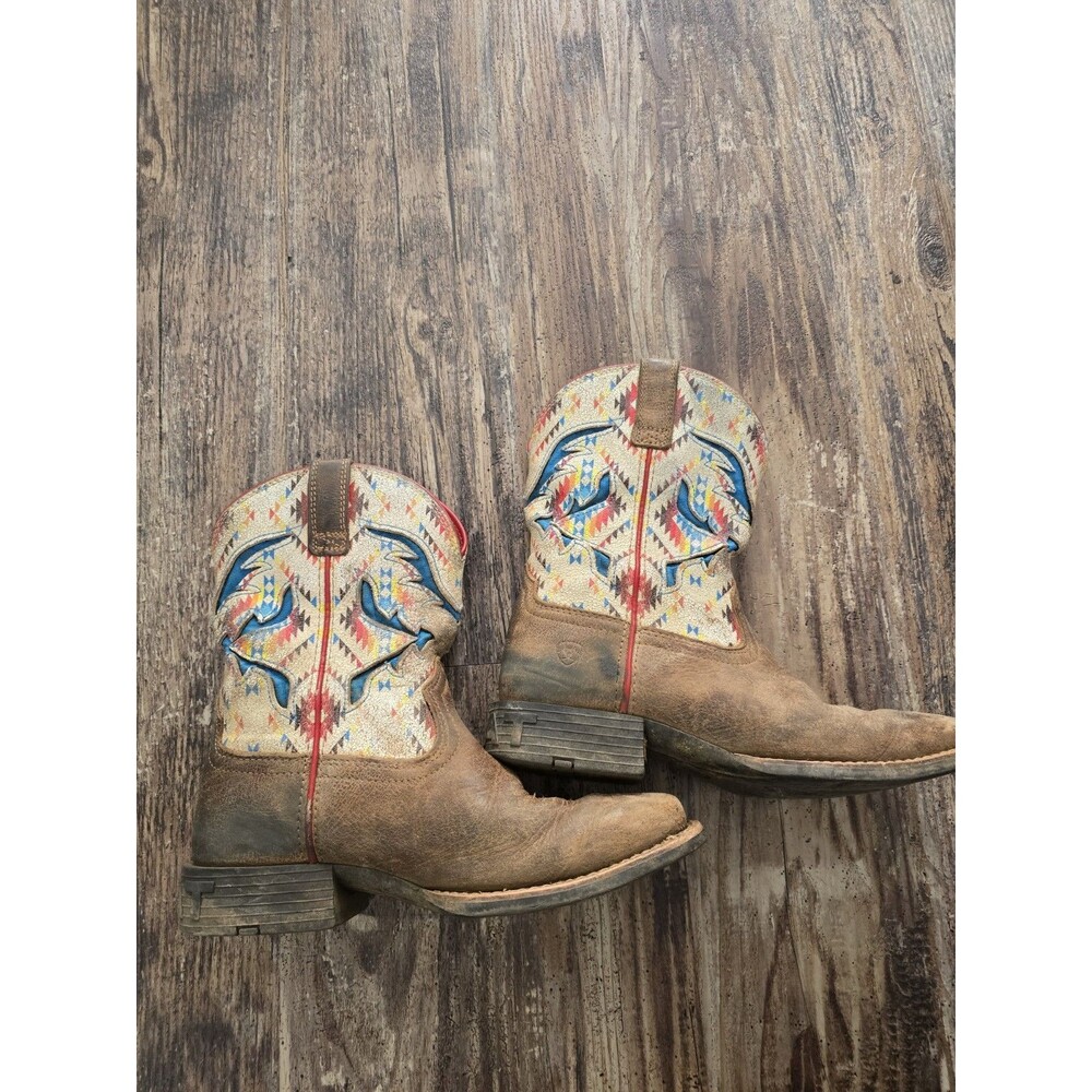 ARIAT SAN ANGELO VentTEK Boots-Kids Size 3-SADDLEBLANKET/TAN COLOR - Picture 3 of 9